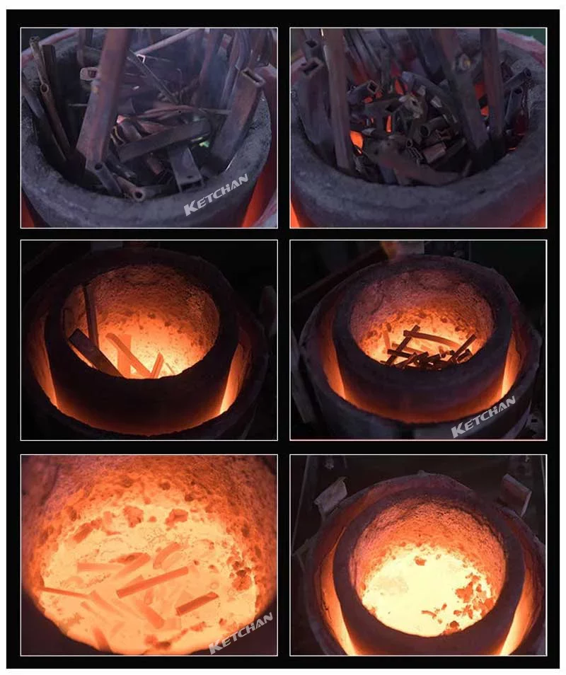 Actual shooting of induction melting process 1 jpg webp KETCHAN Induction Metal Induction Melting Furnace