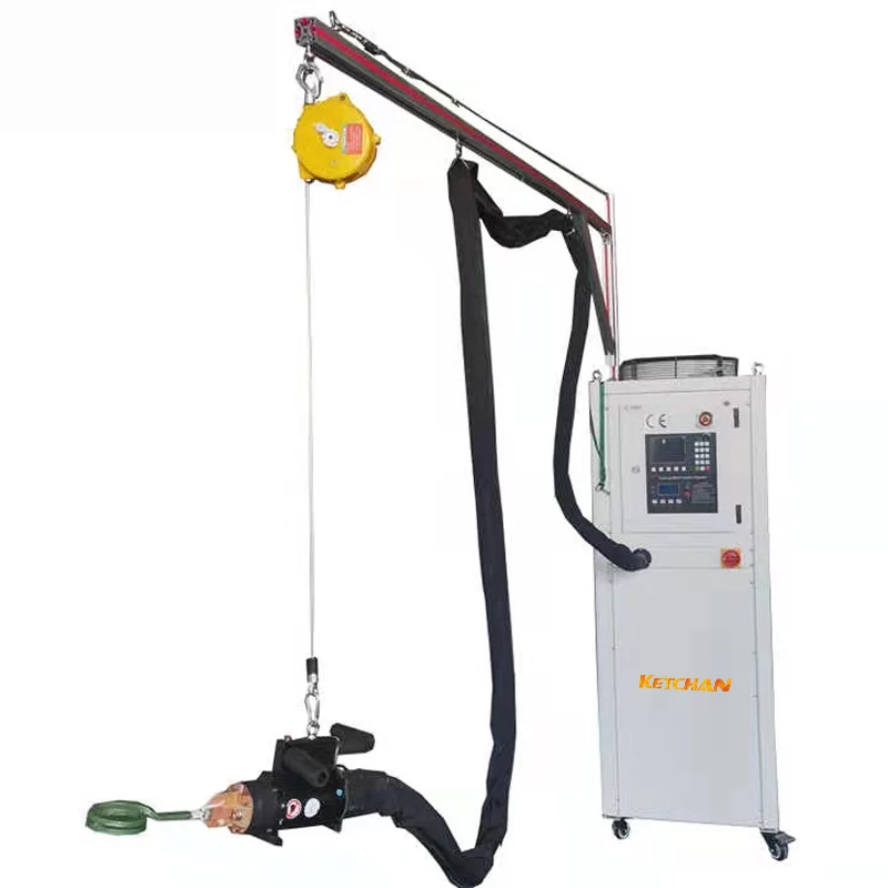 Copper Tube Induction Brazing Machine 1 jpg The Leading Induction Heating Machine Manufacturer Induction Brazing of Copper Tube to Copper Bracket