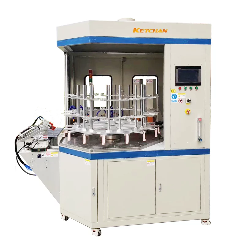 Turntable induction brazing machine 1 jpg The Leading Induction Heating Machine Manufacturer Induction Brazing of Automotive Air Conditioner Aluminum Fittings