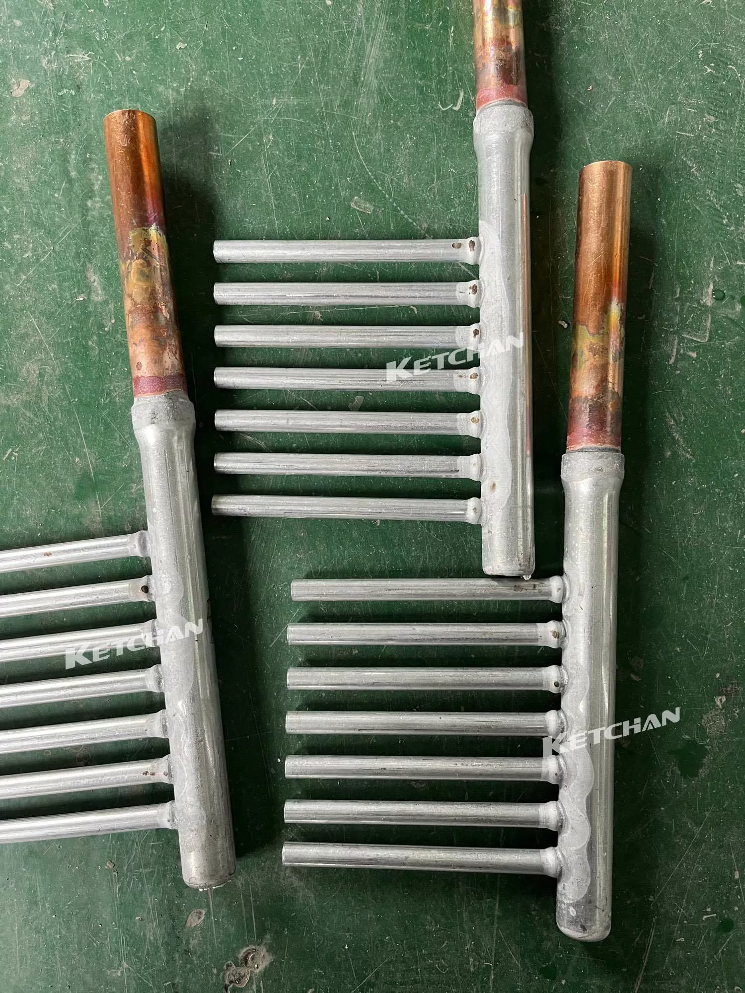 Inductio brazing aluminum manifold tube (2)