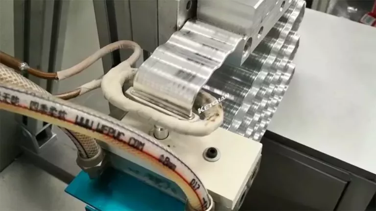 Induction soldering of aluminum water cooled heat strip for electric vehicles