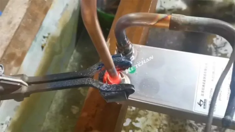 Induction soldering of copper pipe to aluminum fittings
