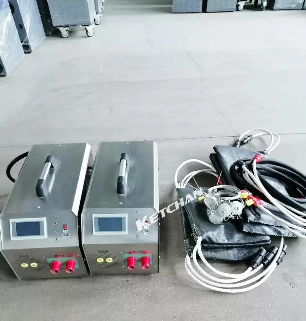 Portable air cooled induction preheating machines