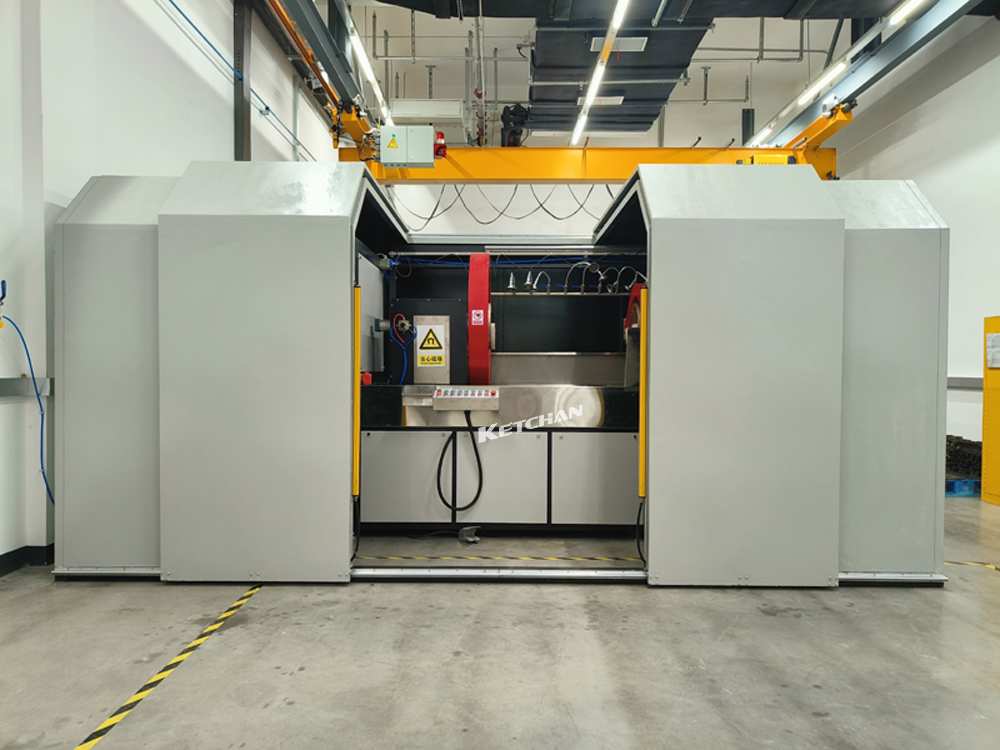 Full wave DC ultra low frequency demagnetization fluorescent magnetic particle detector