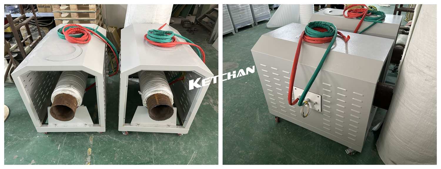 Air cooled induction heating coil for electromagnetic hot air system